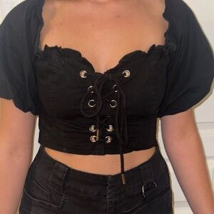 I.AM.GIA Puff Sleeve Crop Top